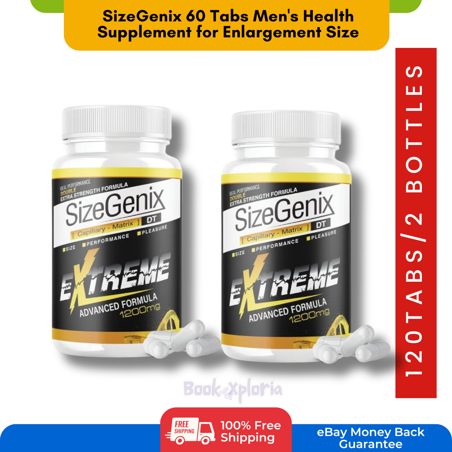SizeGenix 60 Tabs Men’s Health Supplement for Enlargement Size SHIP FROM US FREE