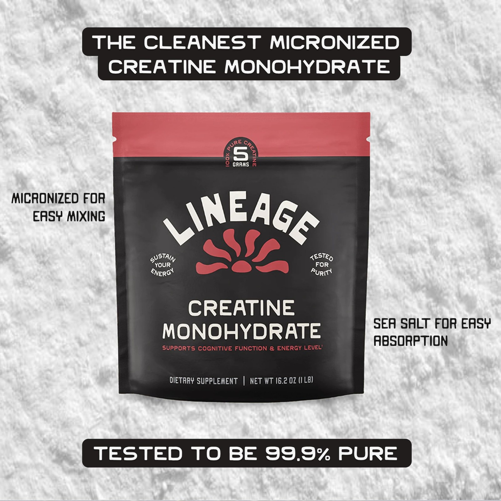 Lineage Provisions Micronized Creatine Monohydrate 1.03 Pound (Pack of 1)