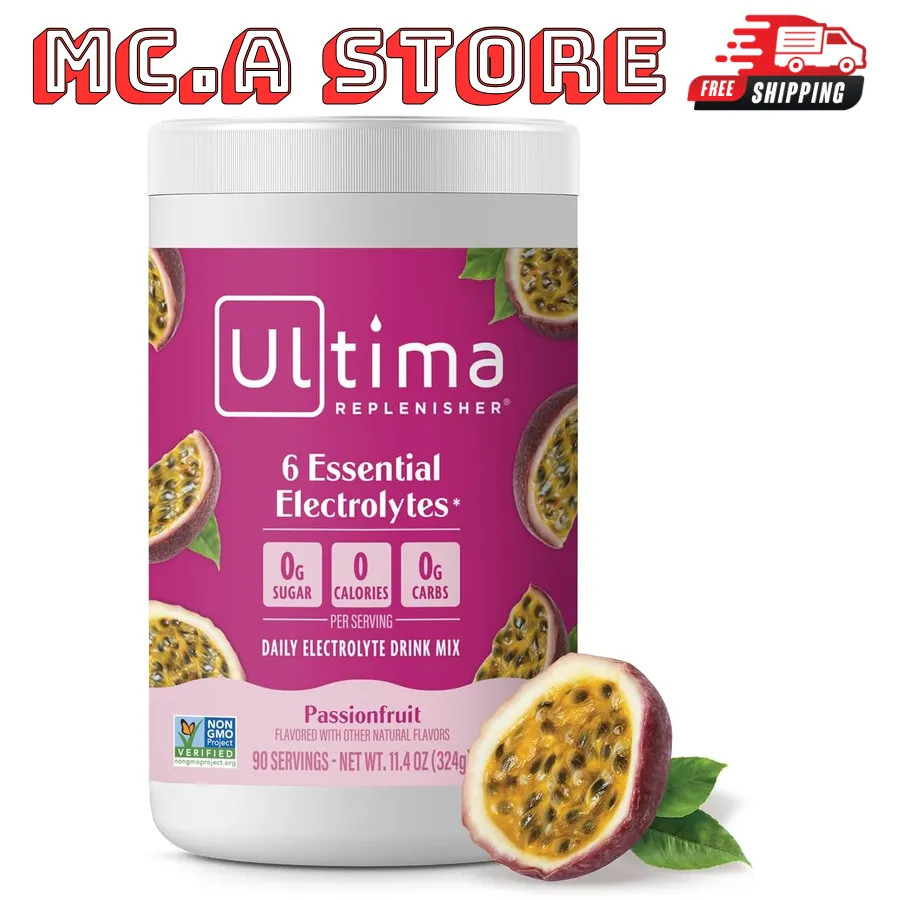 Ultima Replenisher Electrolyte Powder Drink Mix Passionfruit 90 Serving Canister