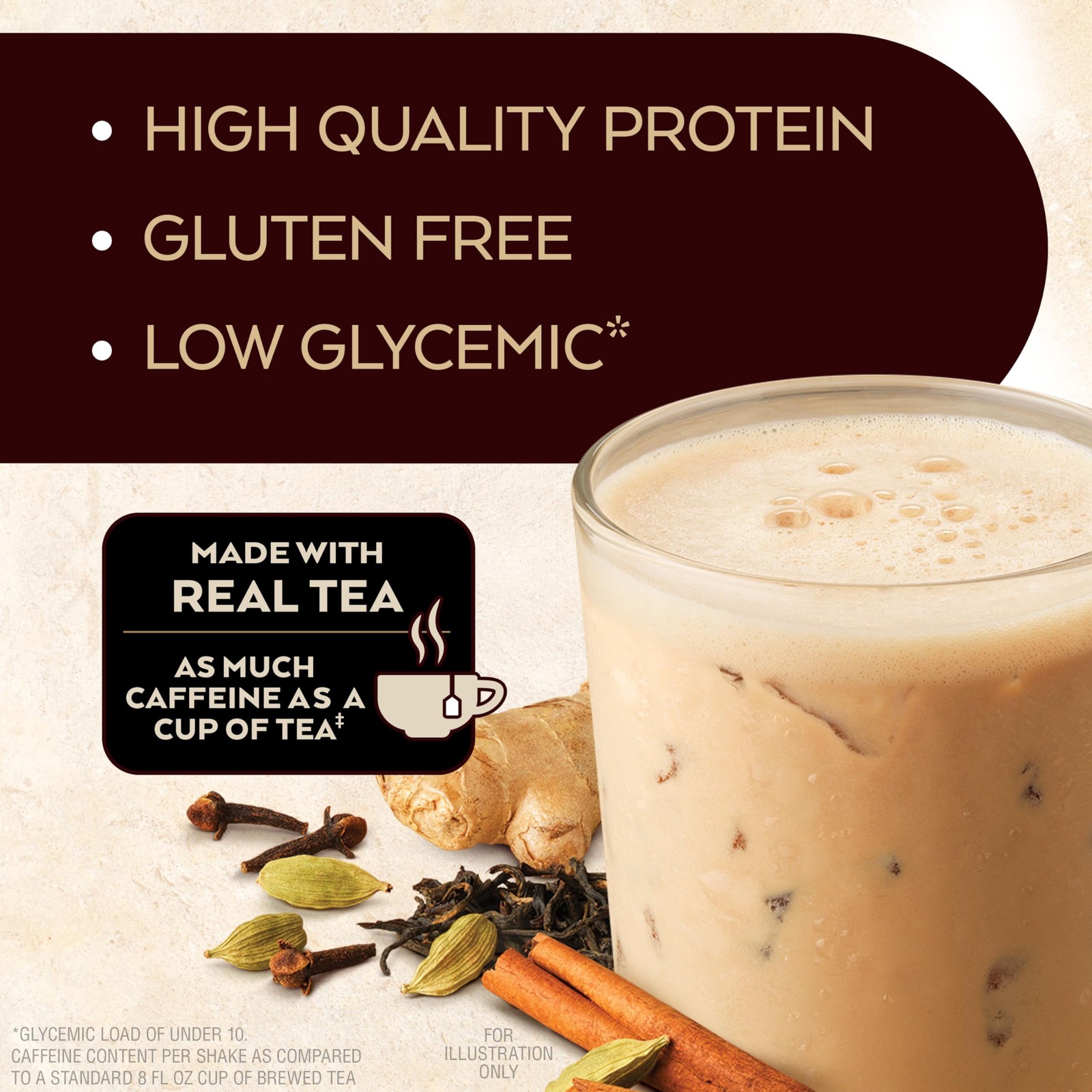 Atkins Chai Tea Latte Protein Shake, 15g Protein, Low Glycemic, 3g Net Carb,…