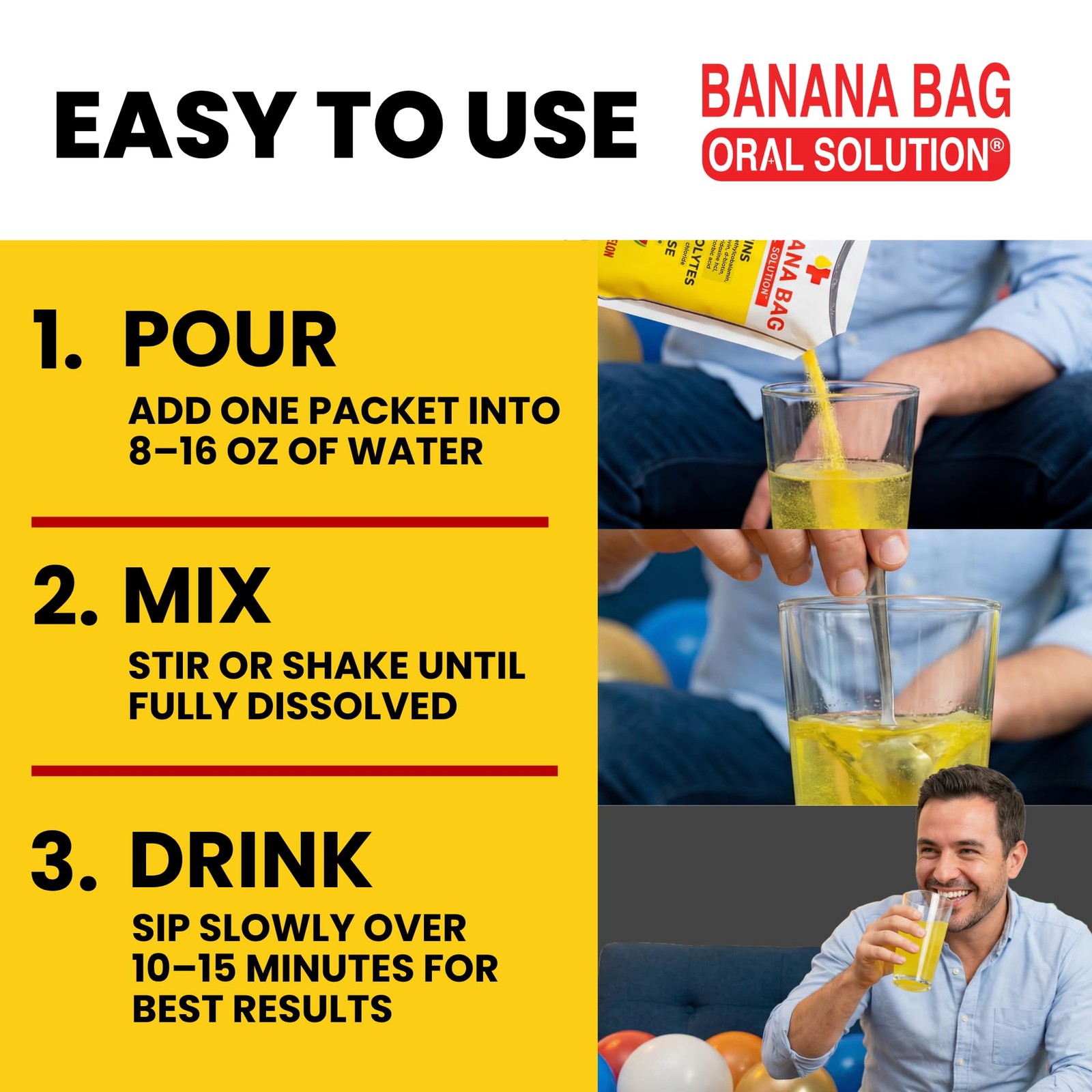 Banana Bag Oral Solution Packets 5Pk Electrolytes Powder Packets Drink Mixes