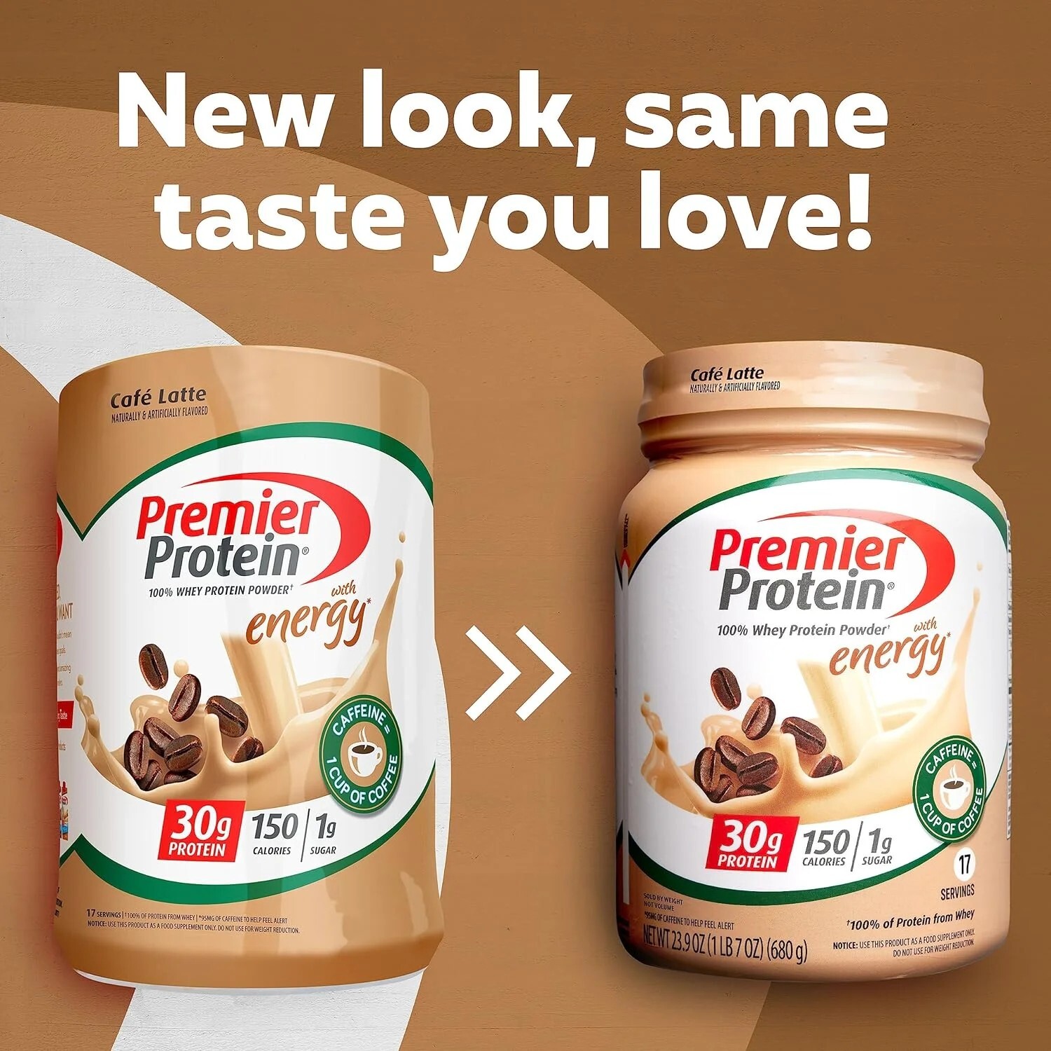 Premier Protein 100% Whey Protein Powder, Café Latte, 30g Protein, 23.9 oz, 1.5l