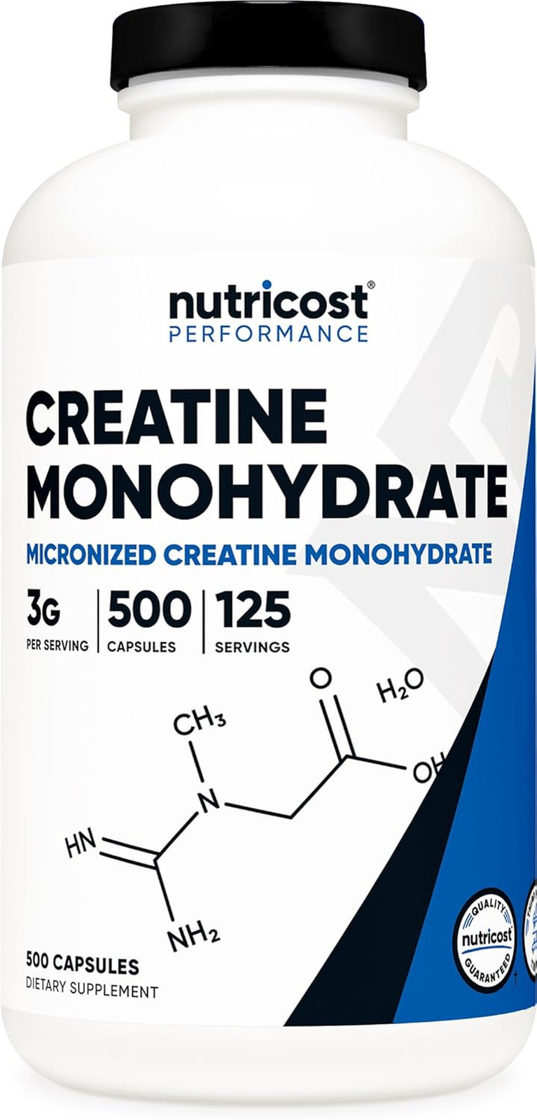 Micronized Creatine Monohydrate 3,000Mg 500 Capsules, 125 Servings, 750Mg of Cre