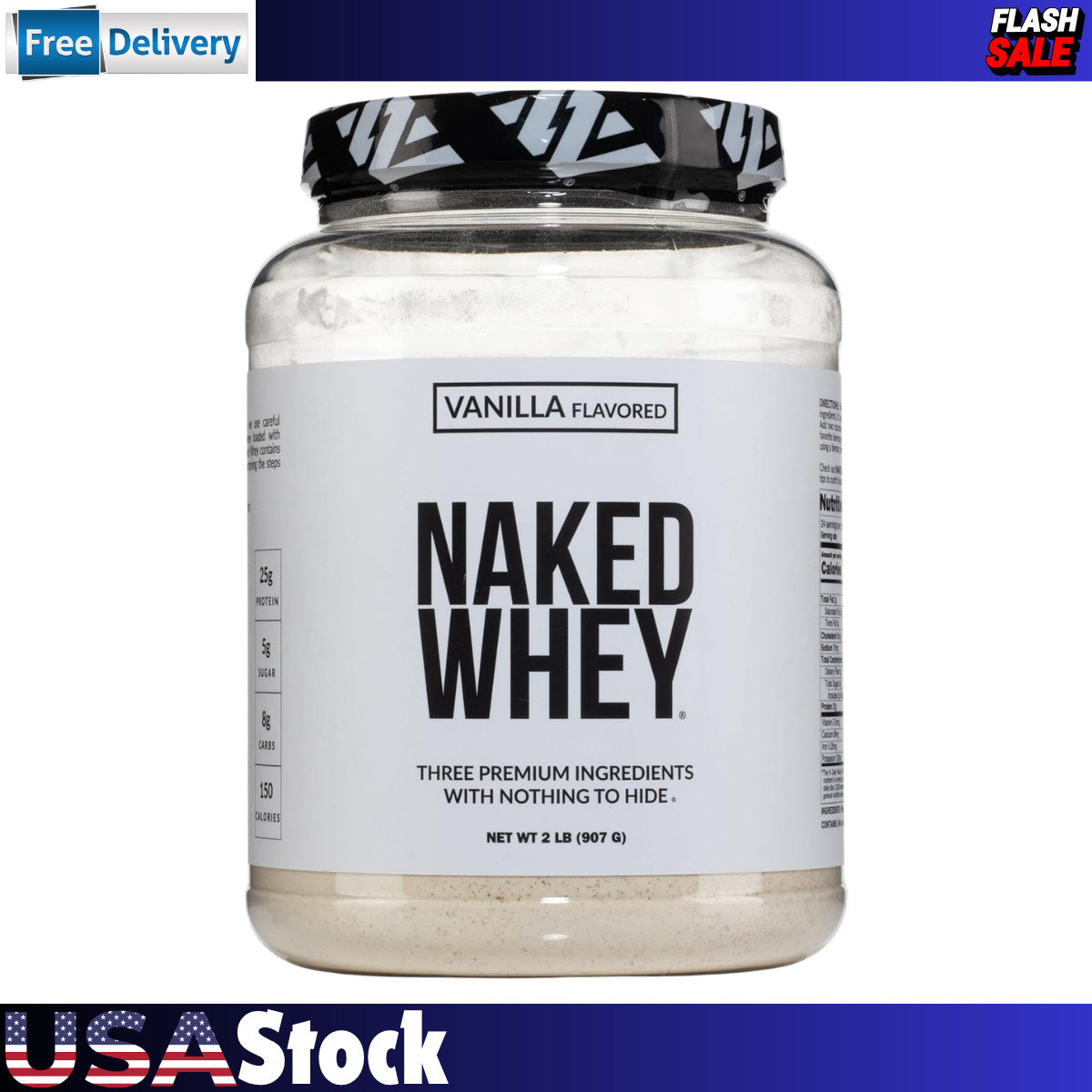NAKED Whey Vanilla Protein Powder, Grass-Fed, 24 Servings