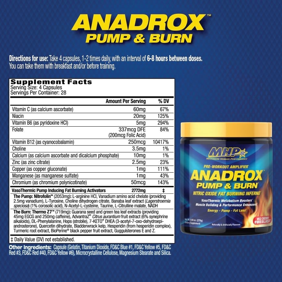Pre-Workout Supplement – Nitric Oxide Booster, Energy & Pumps, Wild Cherry Flavo
