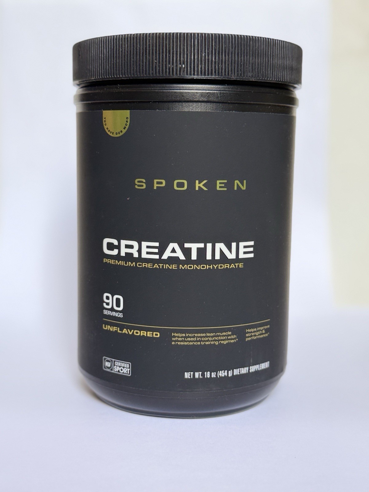 Spoken Creatine Monohydrate 454g (16 oz) – 90 Servings, Unflavoured Powder
