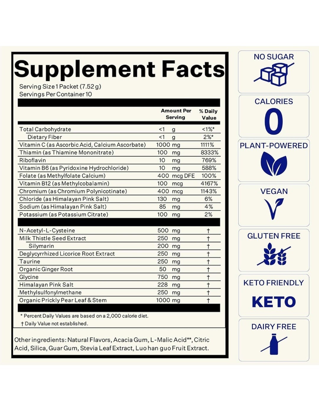 Blueshift Pre-Game – Pre Drinking NAC Supplement Electrolyte Powder Packets 10pk