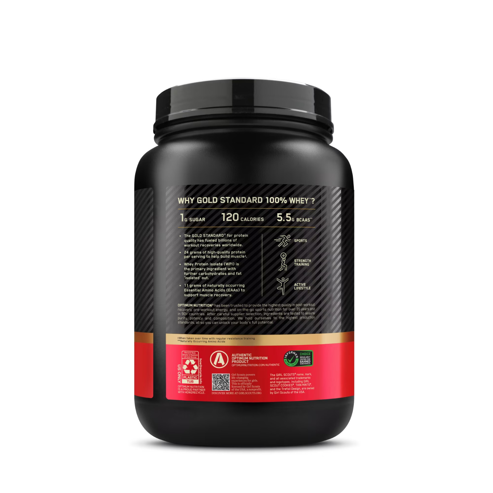 Optimum Nutrition, Gold Standard 100% Whey Protein Powder, Girl Scout Thin Mint