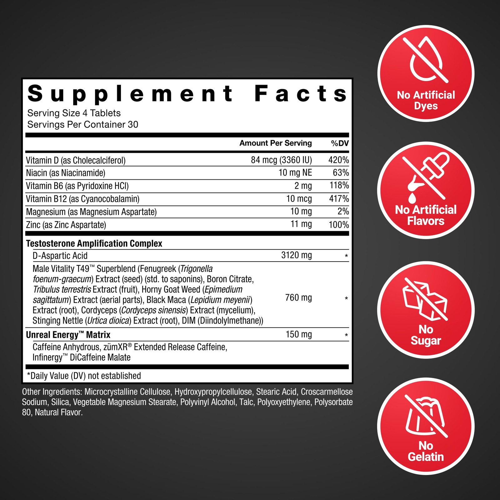Force Factor Test X180 Boost 9-In-1 T Support For Men D-Aspartic Acid Boron