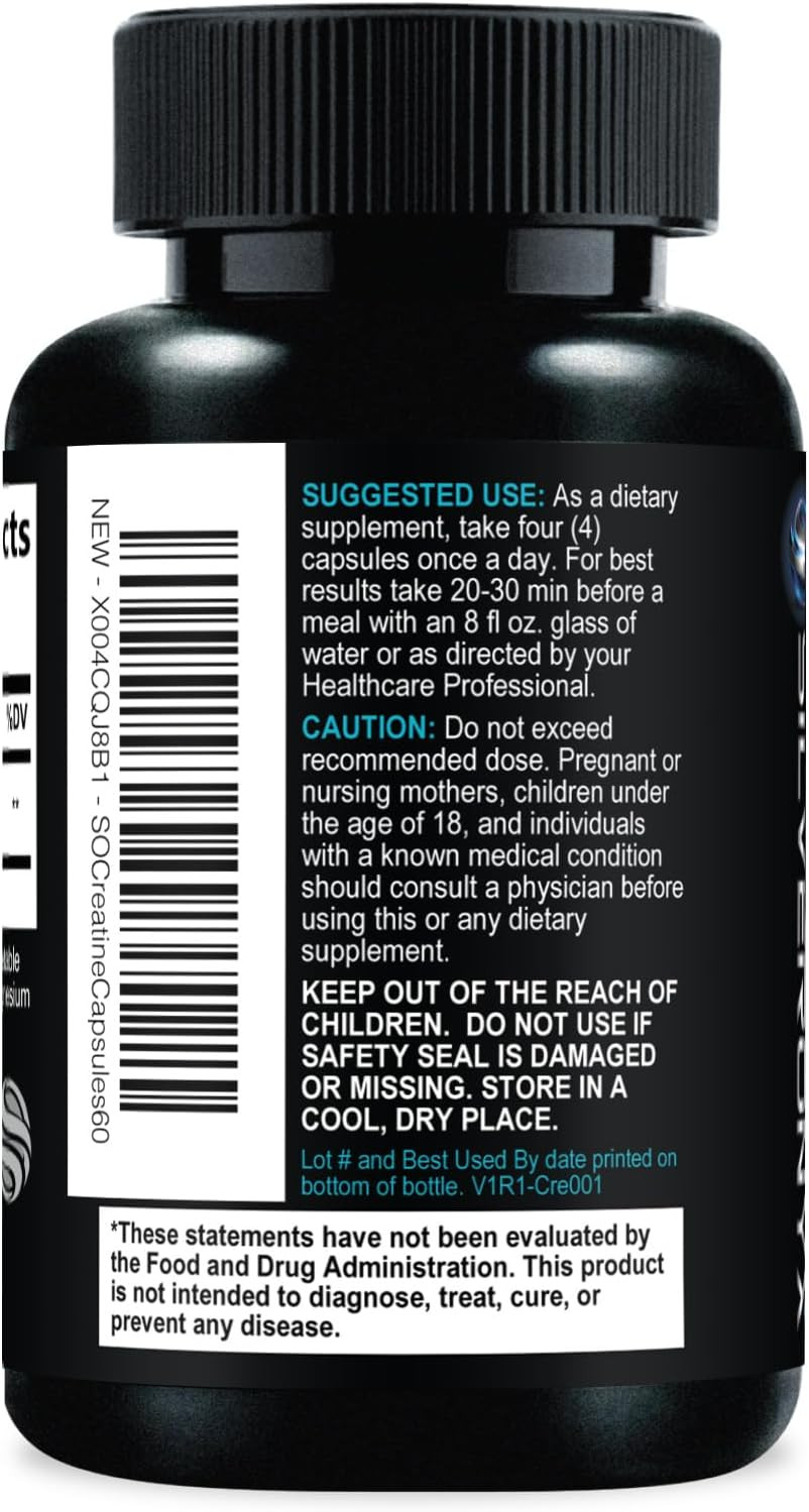 Creatine Monohydrate 3000Mg per Serving – 3X Strength Micronized Creatine Powder