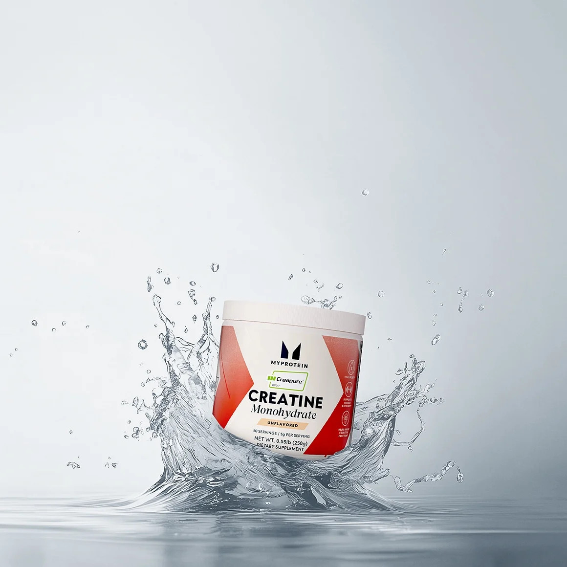Creapure® Creatine Monohydrate Powder, Strength & Power Support, 0.55 Lb (50 Ser