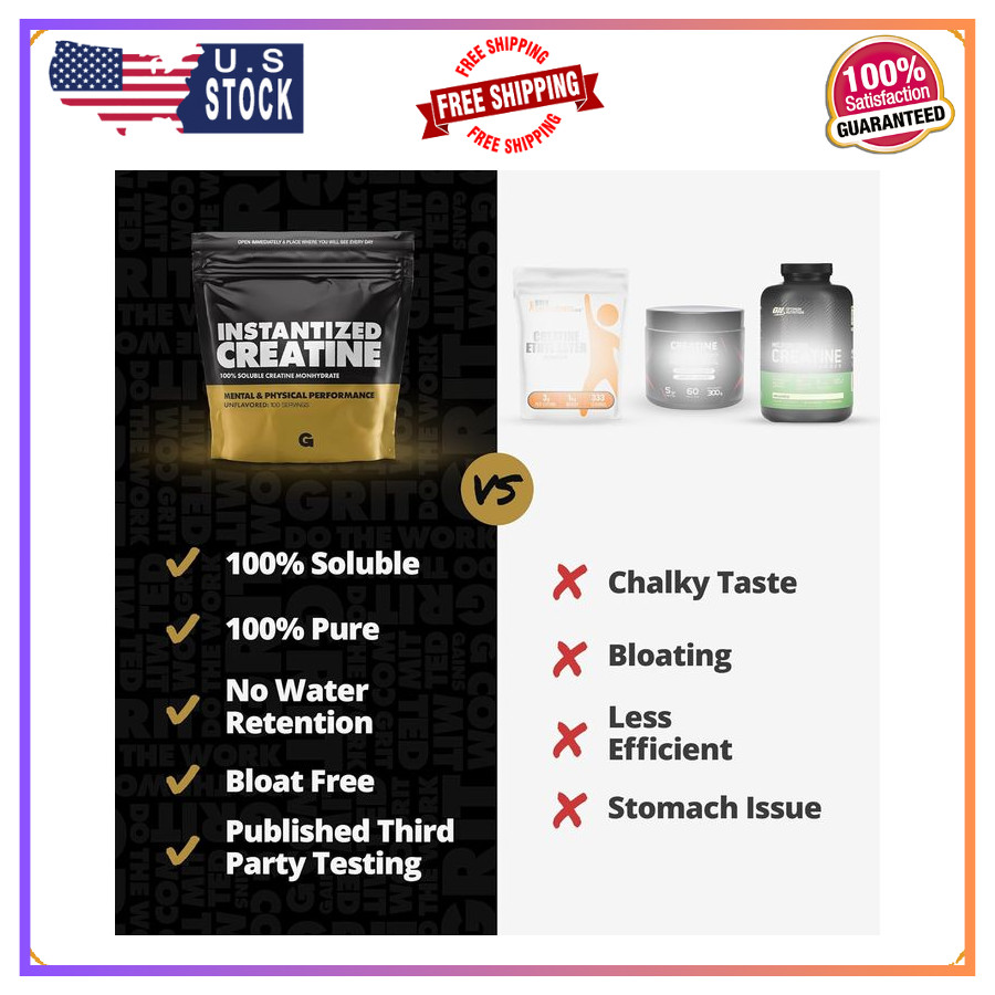 Gains in Bulk Creatine Monohydrate Powder Unflavored 100 Servings