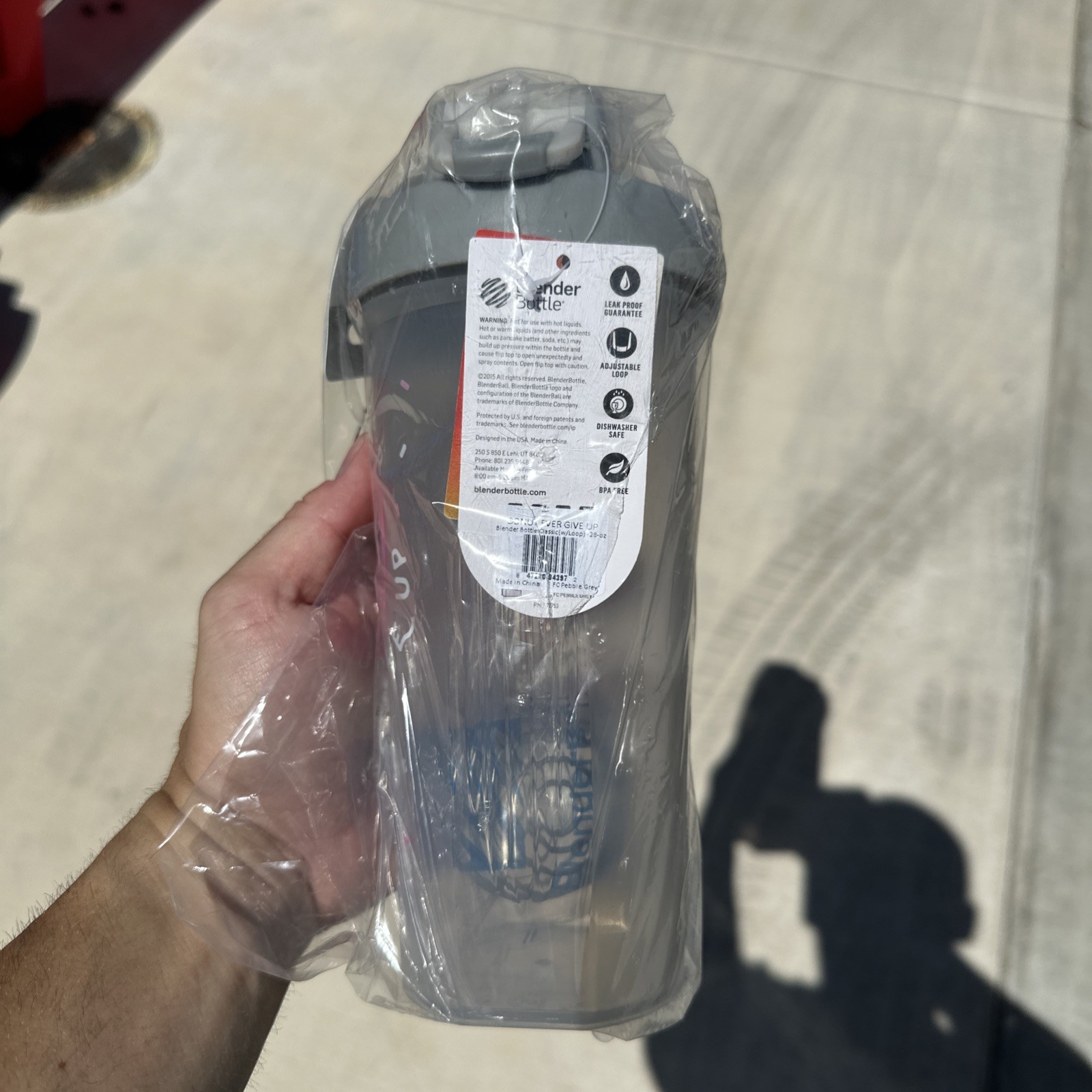 Blender Bottle Special Edition Shaker Bottle w/ Loop Top, Donut Ever Give Up