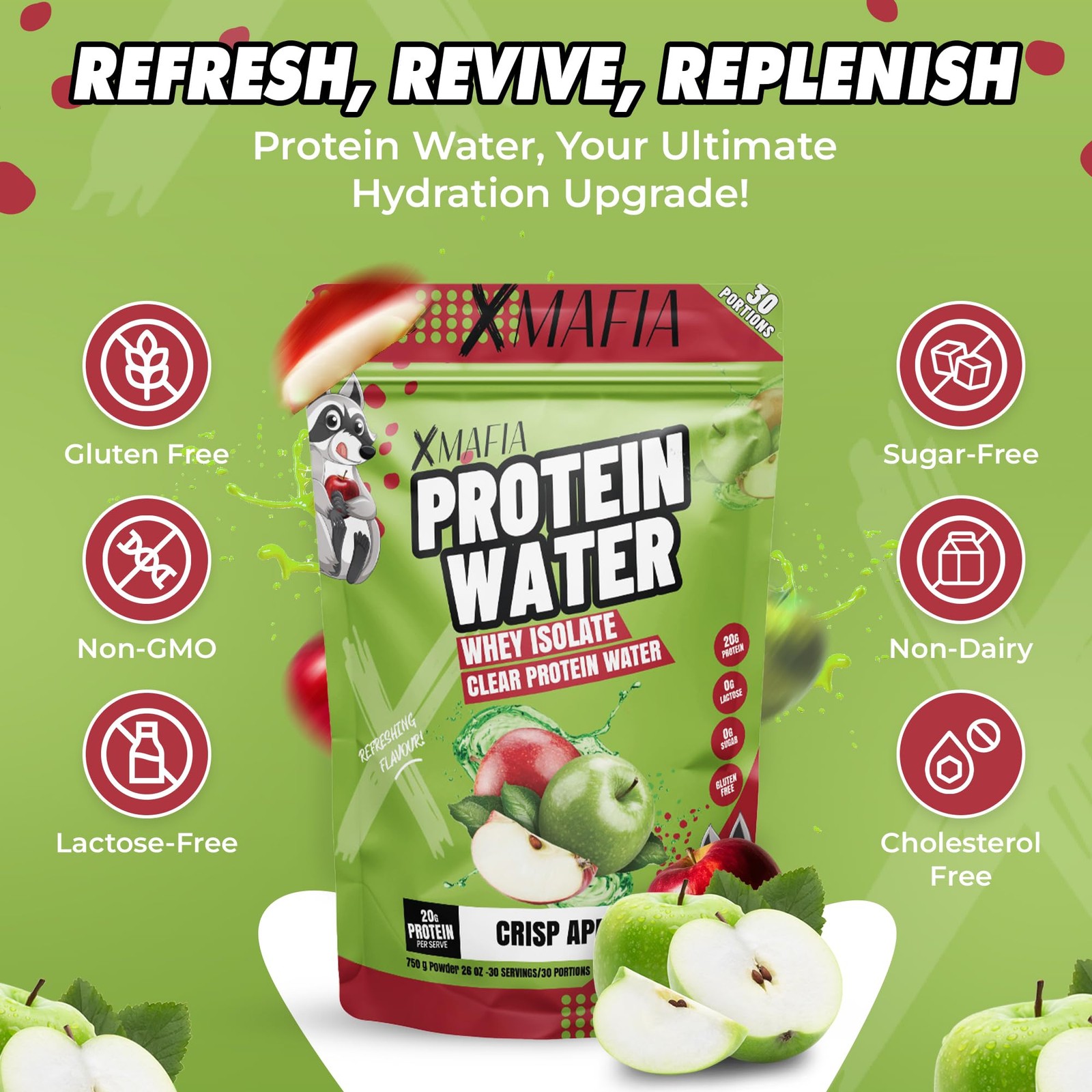 XMafia – Protein Water, Clear Protein Powder – 30 Servings, 20g Protein, 27 o…