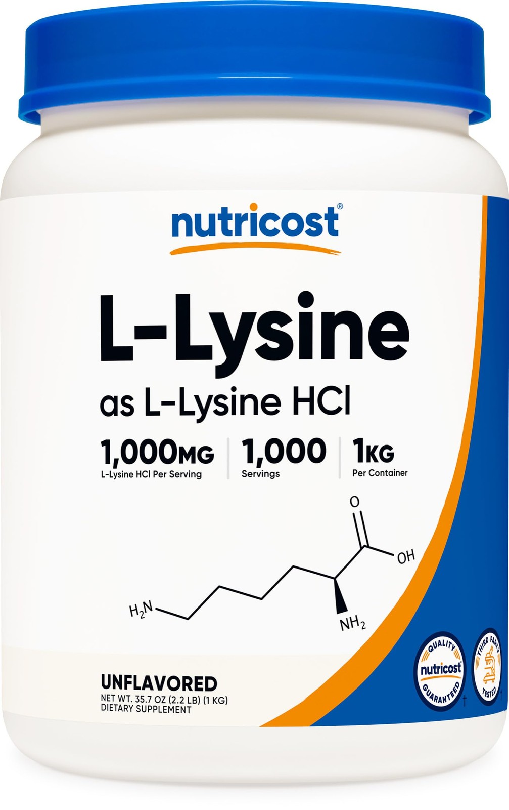 Nutricost L-Lysine Powder 1KG (2.2lbs) – Pure 2.23 Pound (Pack of 1)