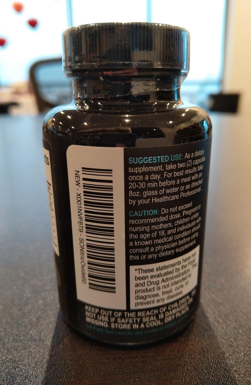 Nitric Oxide Supplement NO Booster 1300mg L Arginine & L Citrulline 60 Caps