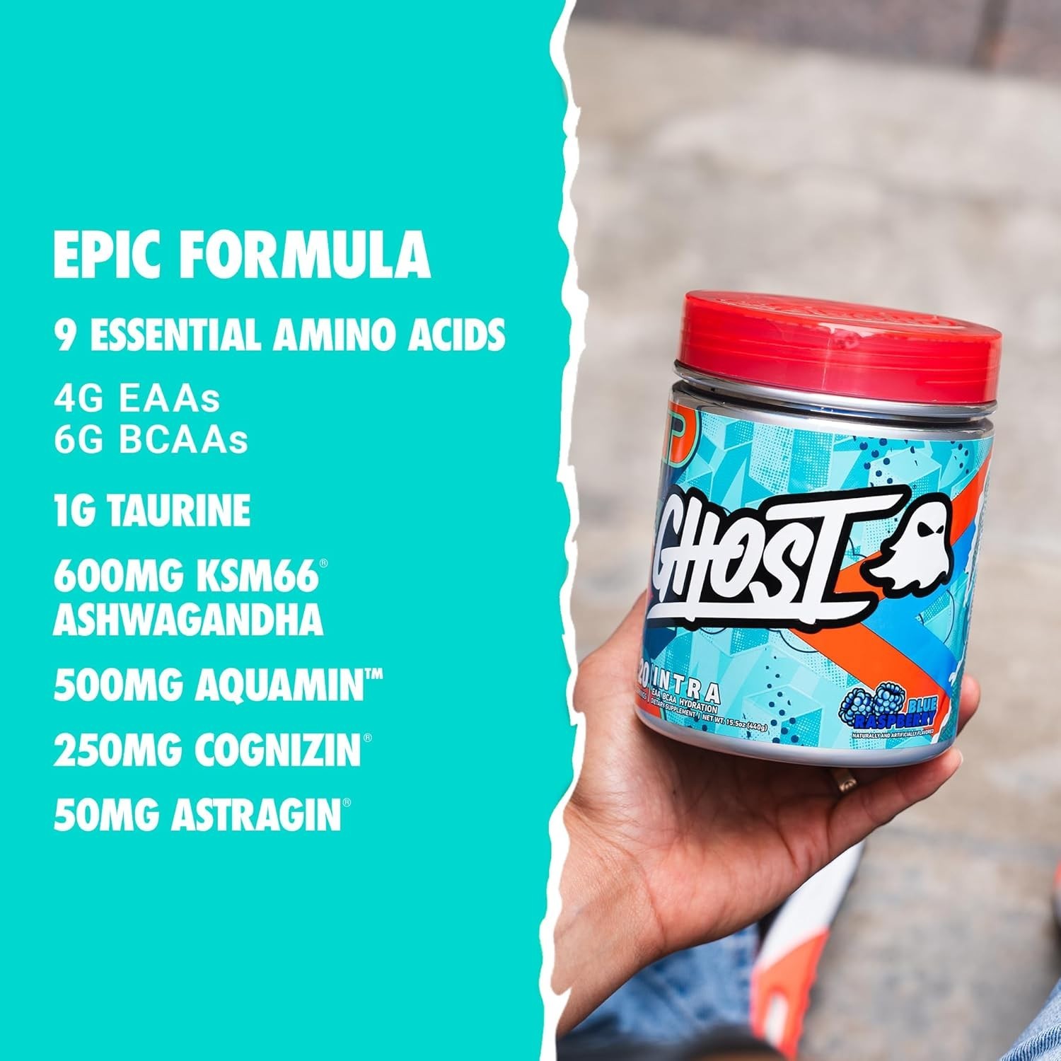 Essential Amino Acids & Nootropics | Intra Workout Powder Blue Raspberry 15.5oz