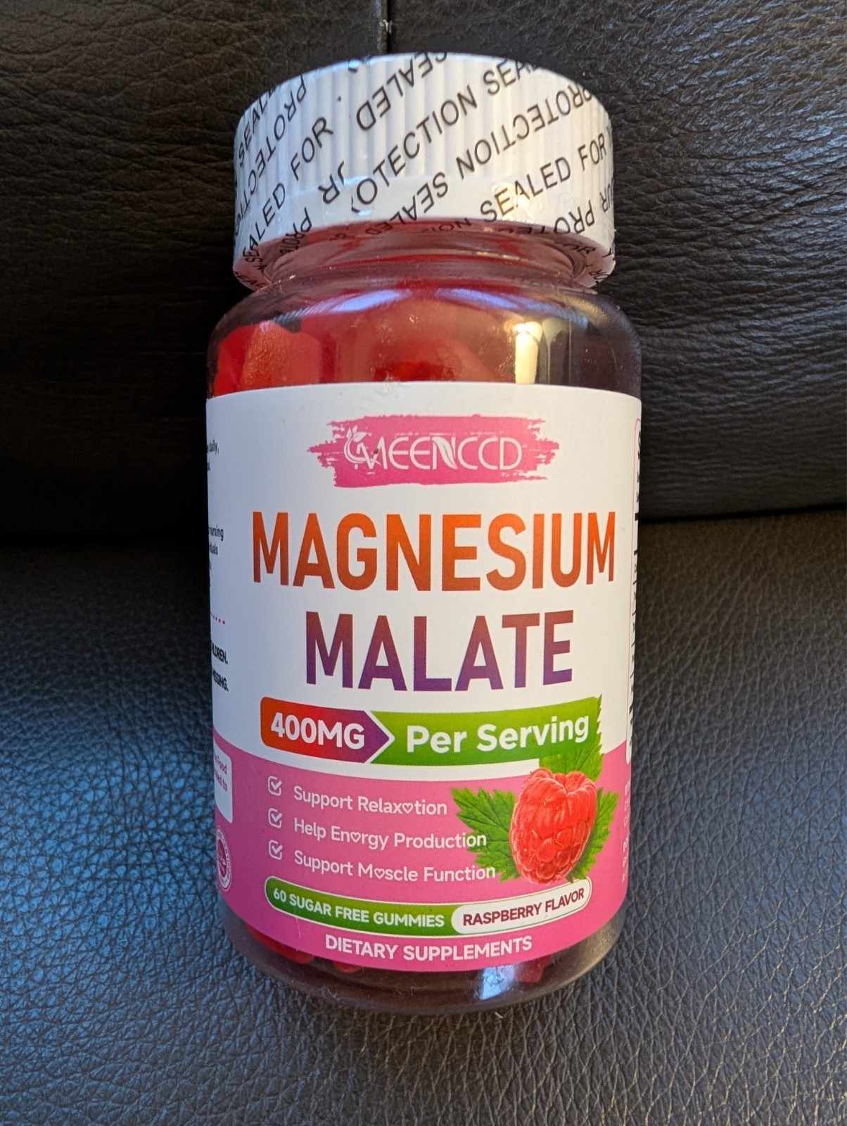 Magnesium Malate Gummies Magnesium 400 mg High Absorption Magnesium Mineral 60ct
