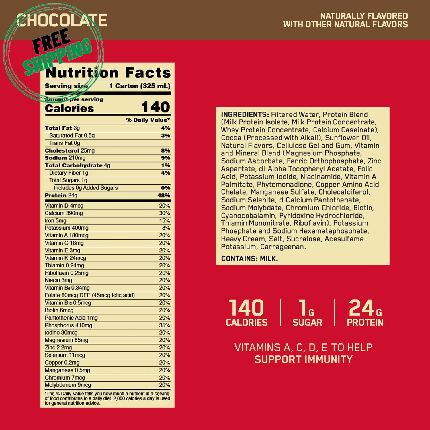 Optimum Nutrition Gold Standard Protein Shake, 24G Protein, 11 Fl Oz, 12 Ct