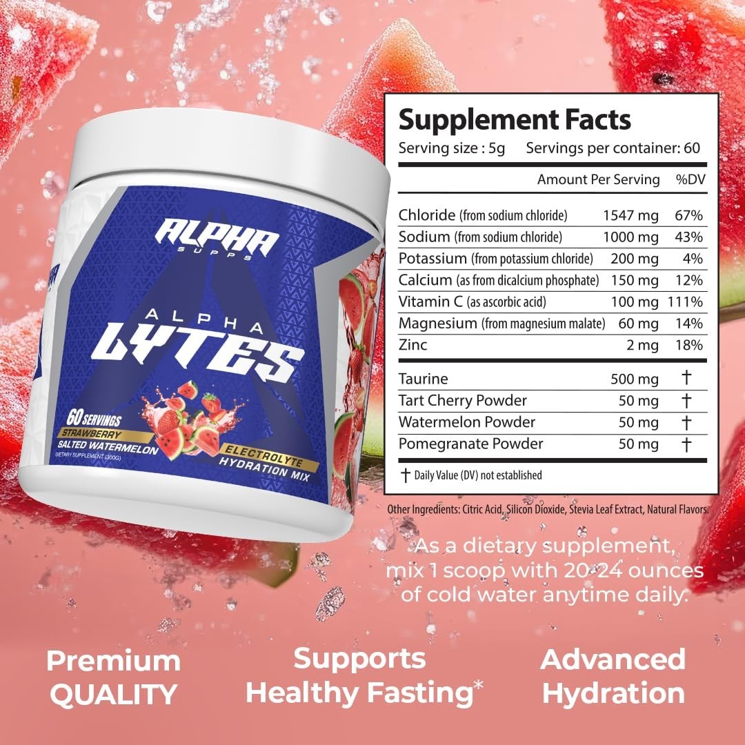 Electrolyte Powder Drink Mix – Sugar-Free Hydration, Zero Calorie, 60 Servings,