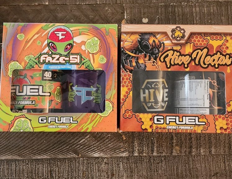 Gfuel Tub Lot of 2 Collectors Boxes Hive Nectar & Faze 51 New Sealed Tubs G Fuel