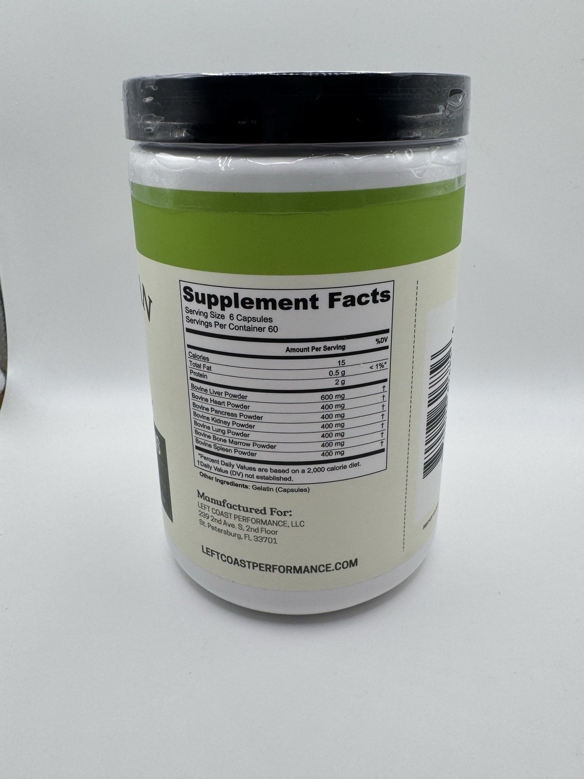 Beef Organ Supplement Grass Fed 7 Bovine Organs Complex 360 capsules exp 11/2027