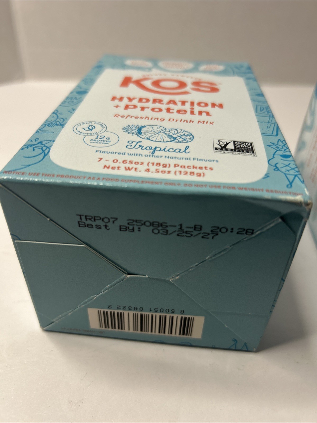 Kos Hydration + Protein – Tropical Flavor- 7 Packets Exp 3/27 2 Packs