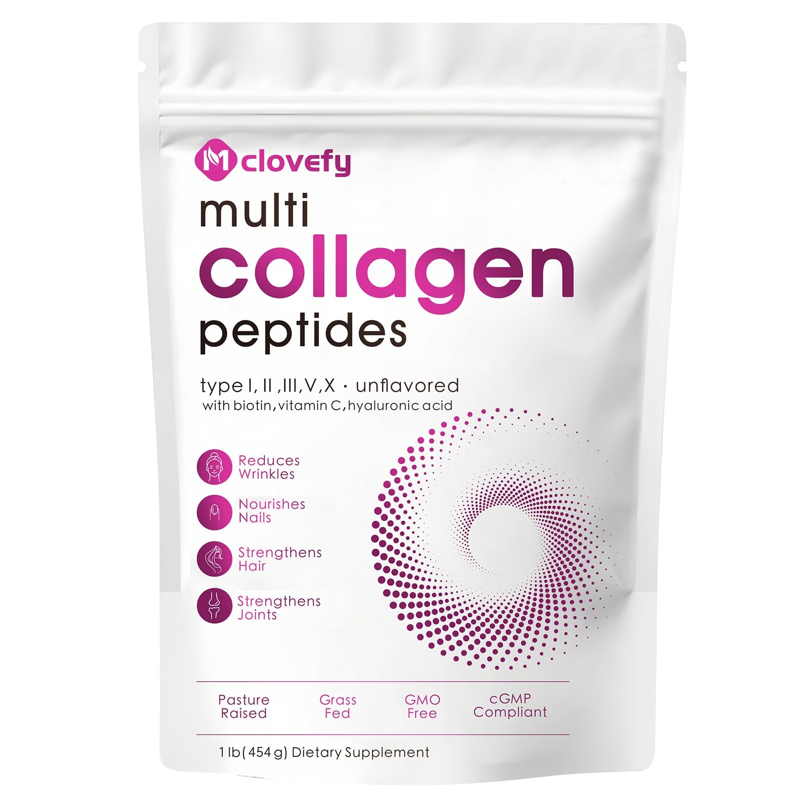 Mclovefy Multi Collagen Peptides Powder, 16 Oz (41 16 Ounce (Pack of 1)