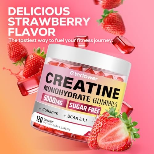 Creatine Gummies Women Collagen BCAAs Sugar Free 120Ct