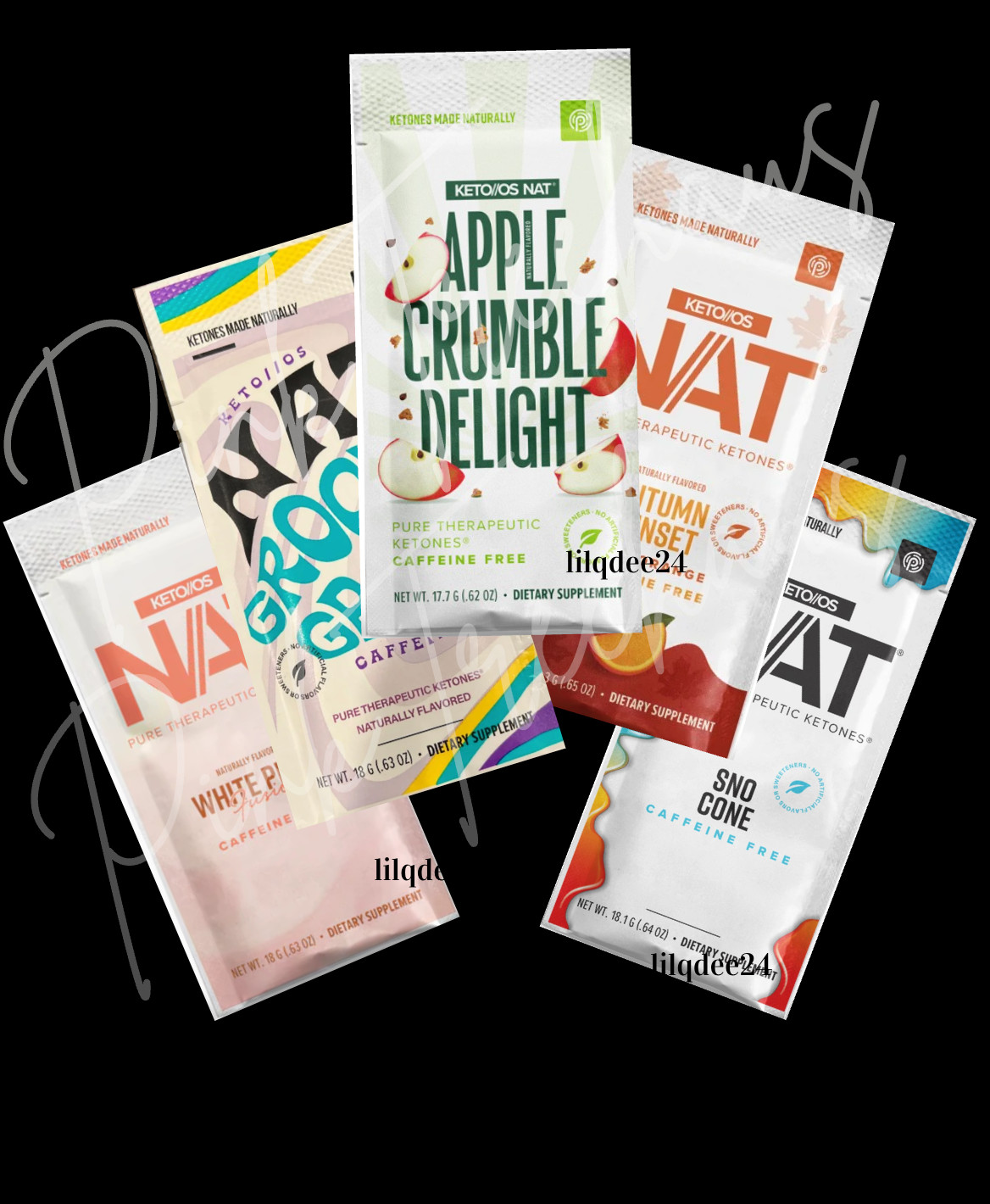 Pruvit Ketones Groovy Grape, Peach, Sno Cone Caffeine Free 5 Pack Variety!