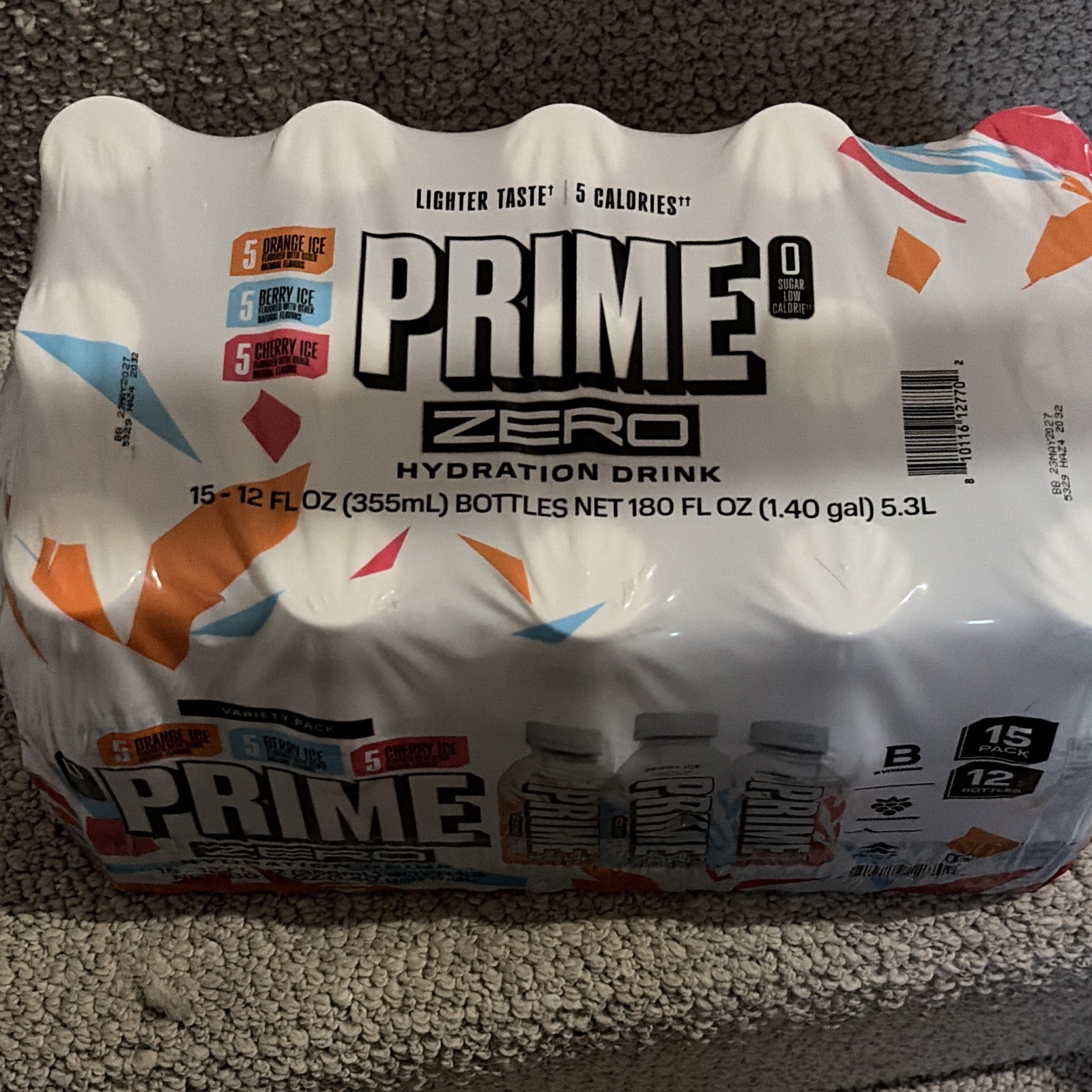 Prime Zero Sugar Electrolyte Hydration Drink Variety Pack, 15 x 12 fl oz