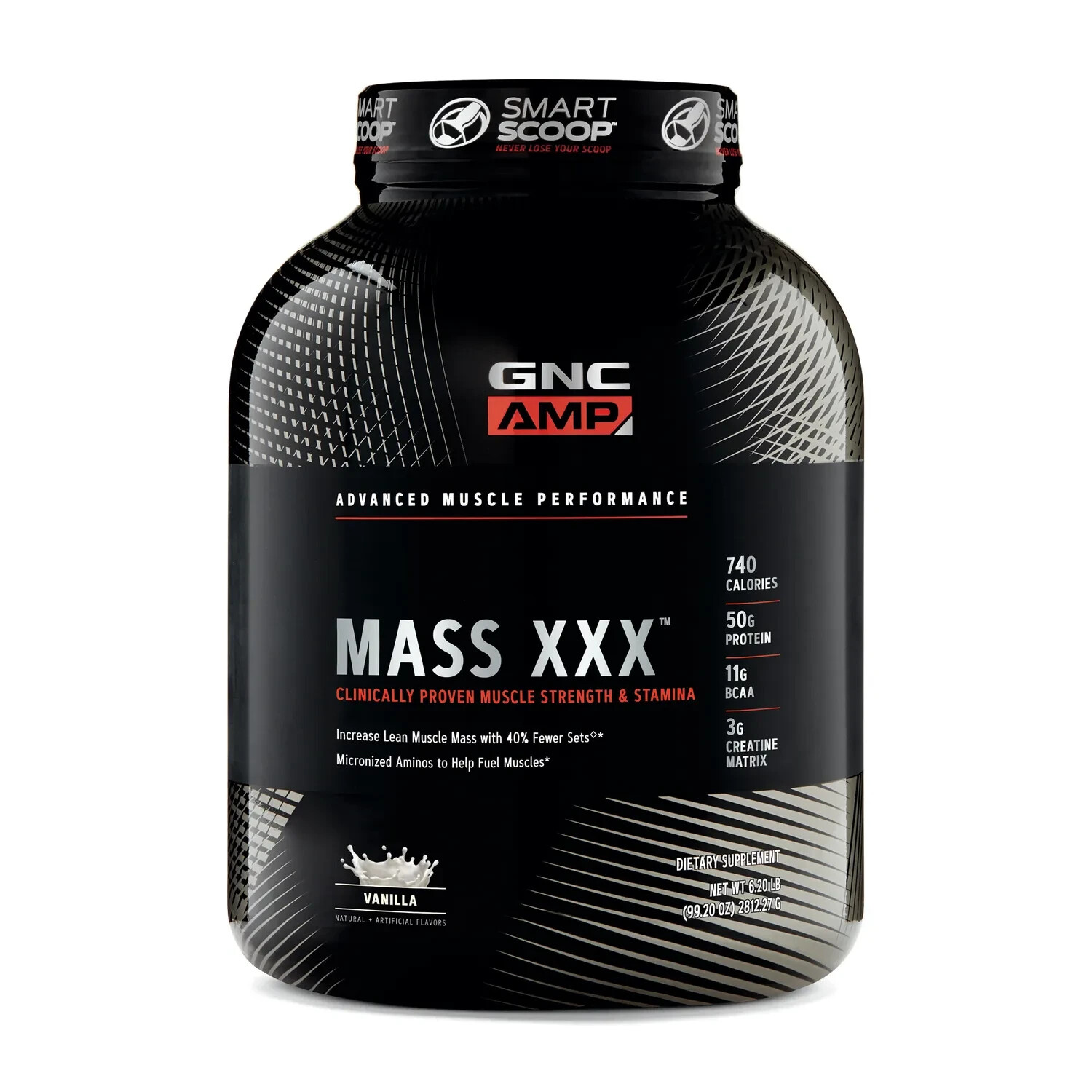GNC Amplified Mass XXX Anabolic Mass Gainer 6 LBS Vanilla