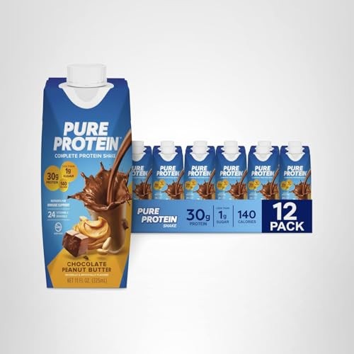 Pure Protein Chocolate Peanut Butter Keto-Friendly, Ready-to-Drink with Vitamins