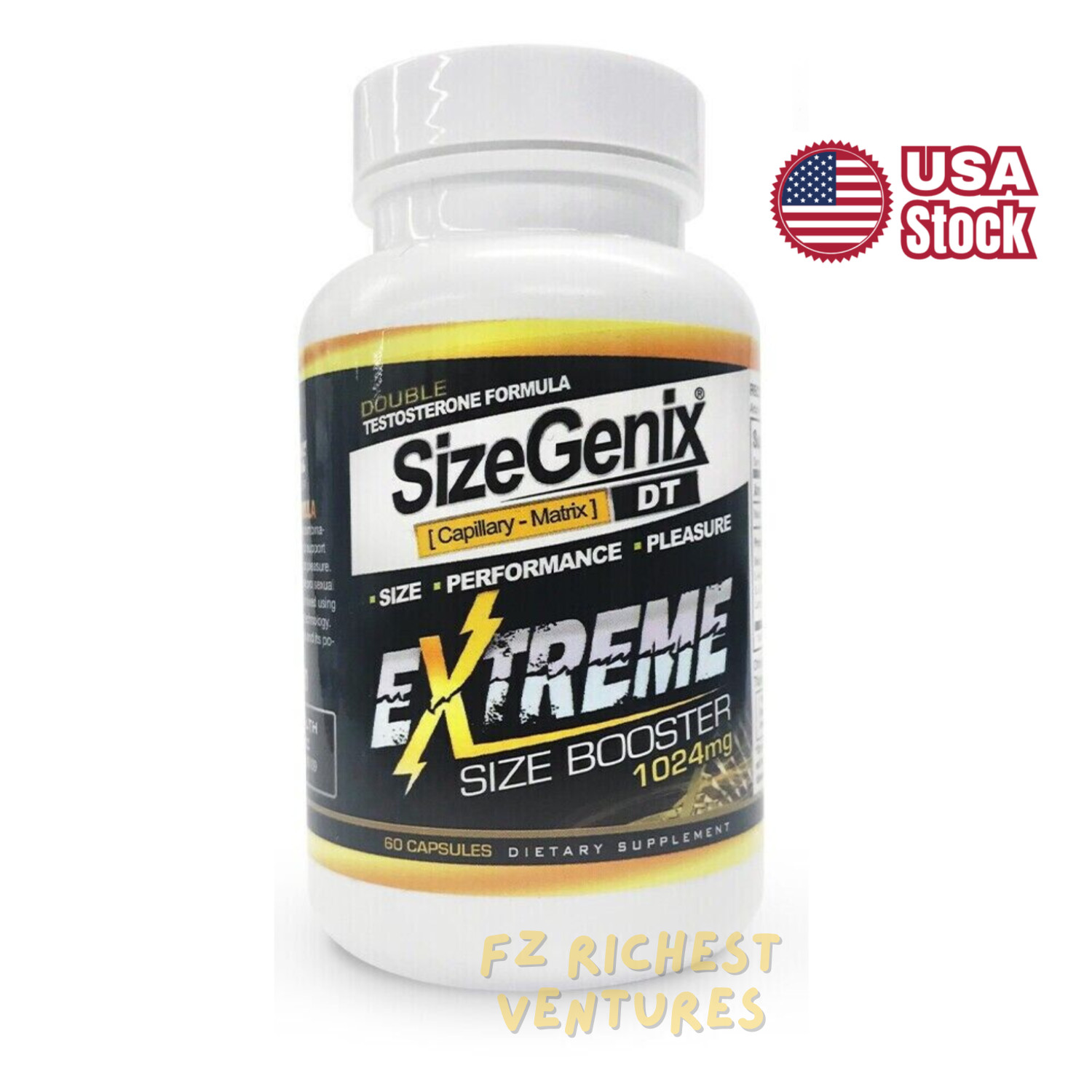 1x SizeGenix Men’s Health Supplement 1 Month Supply Boost Energy US Shipping New