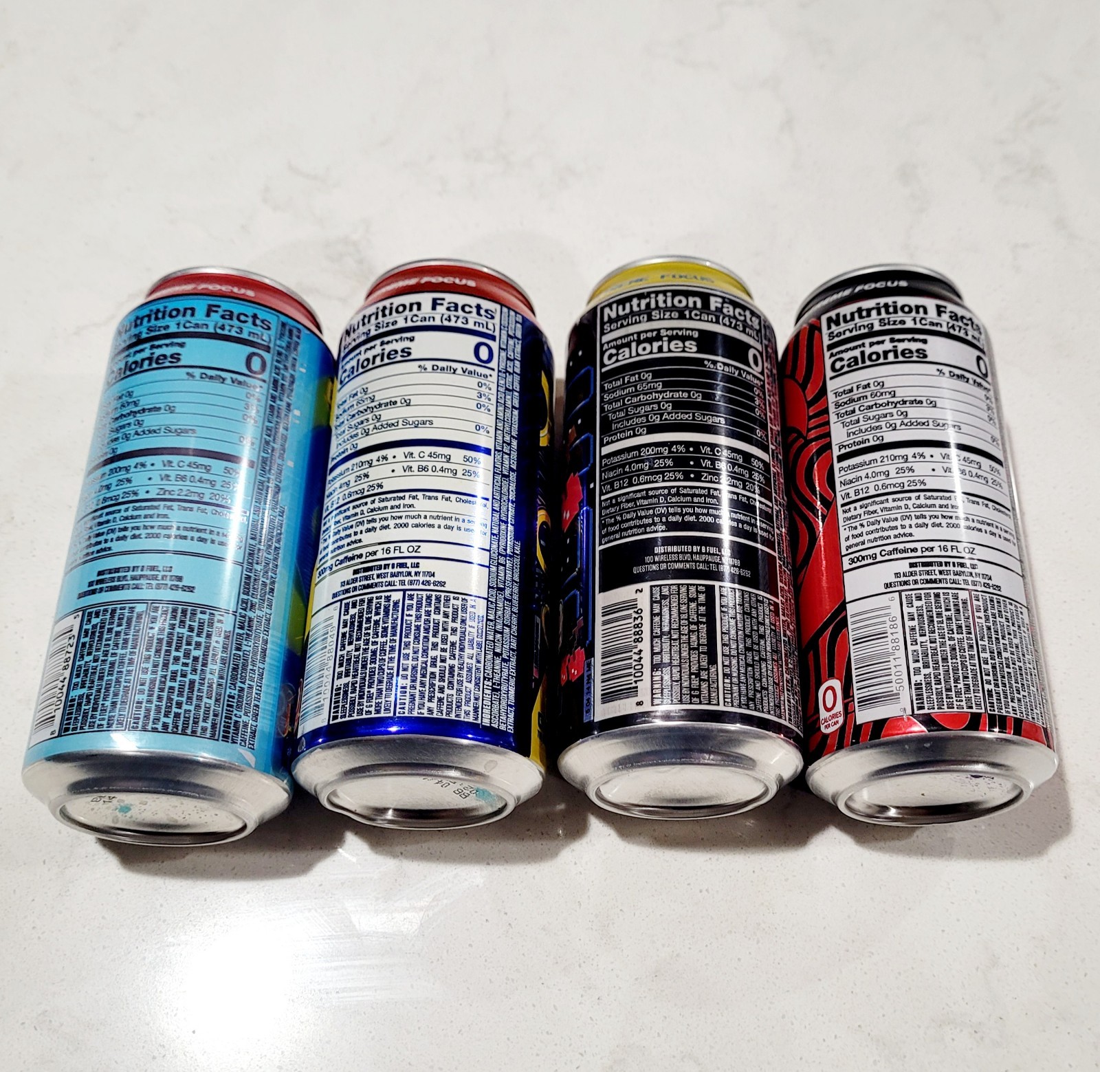 Limited Edition Megaman Sonic Pacman Pewdipie GFuel Energy Drink Can 16oz 4 pack