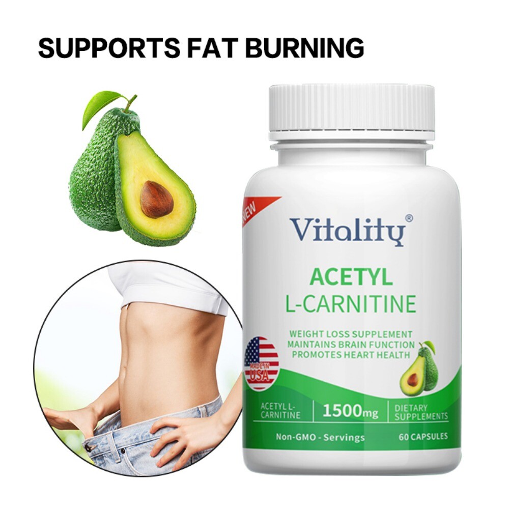 Acetly L-Carnitine 1500mg Softgels Strong Fat Burner Weight Loss Antioxidant