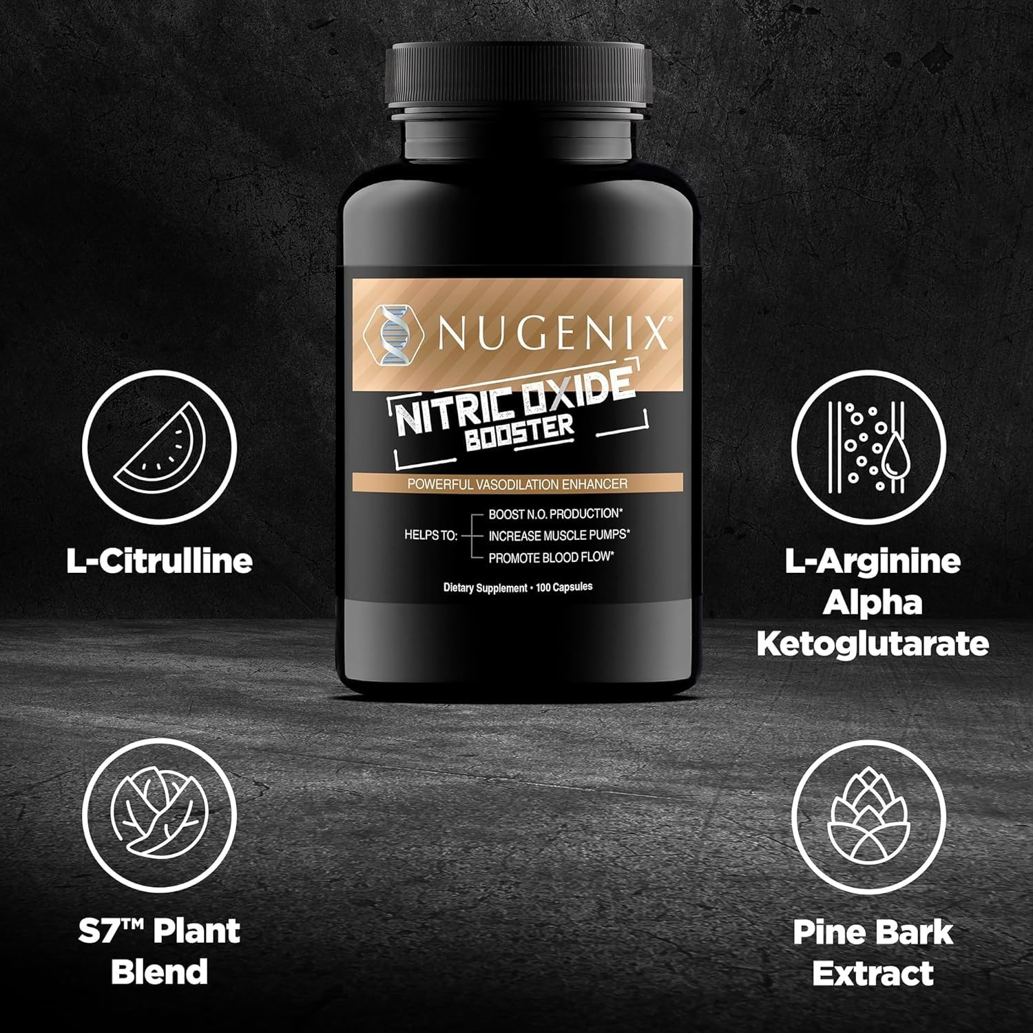 Nugenix Nitric Oxide Booster Supplement Nitric Oxide Flow, LArginine, LCitru…