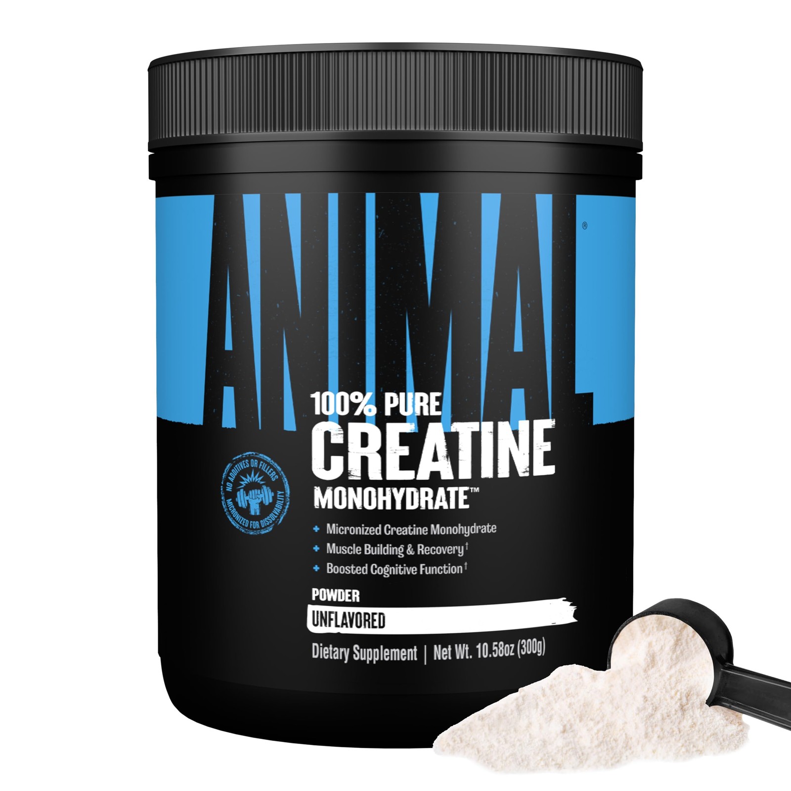 Animal Creatine Monohydrate Powder — 300g (Pack of 1), Unflavored