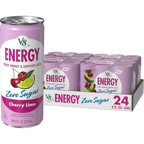 Energy Energy Drink 8 fl. oz. Can Pack of 24 (8 Fl Oz) Zero Sugar Cherry Lime