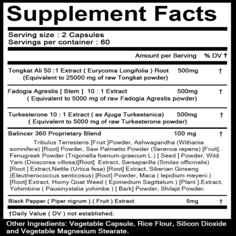 Turkesterone Nourish Kidneys Improve Male Function Enhance Immunity 30-120 Pills