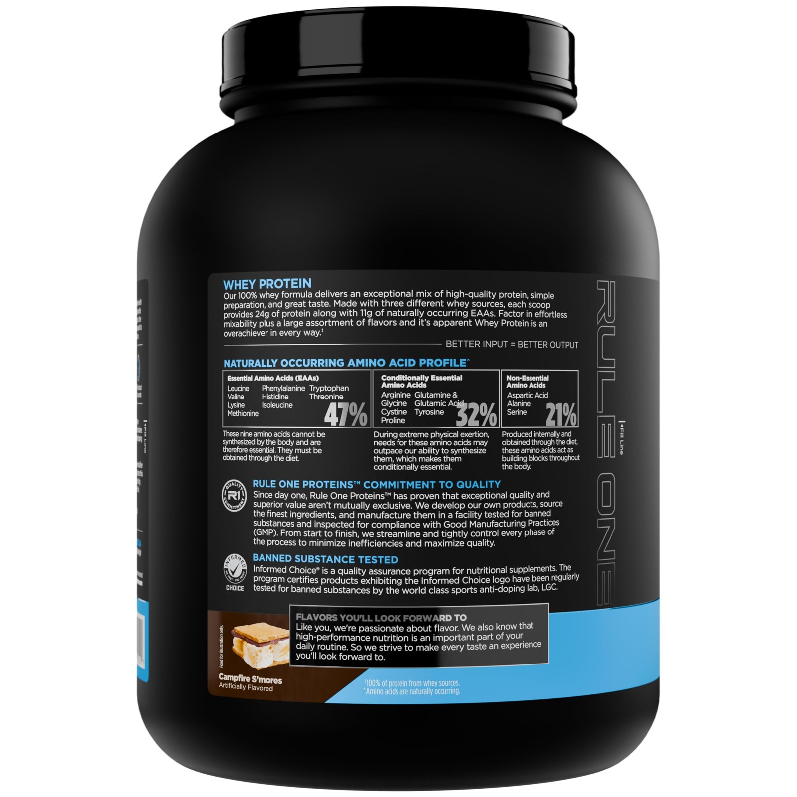 Rule 1 Whey Protein – 24g FastActing Protein from AllWhey Sources with Natura…
