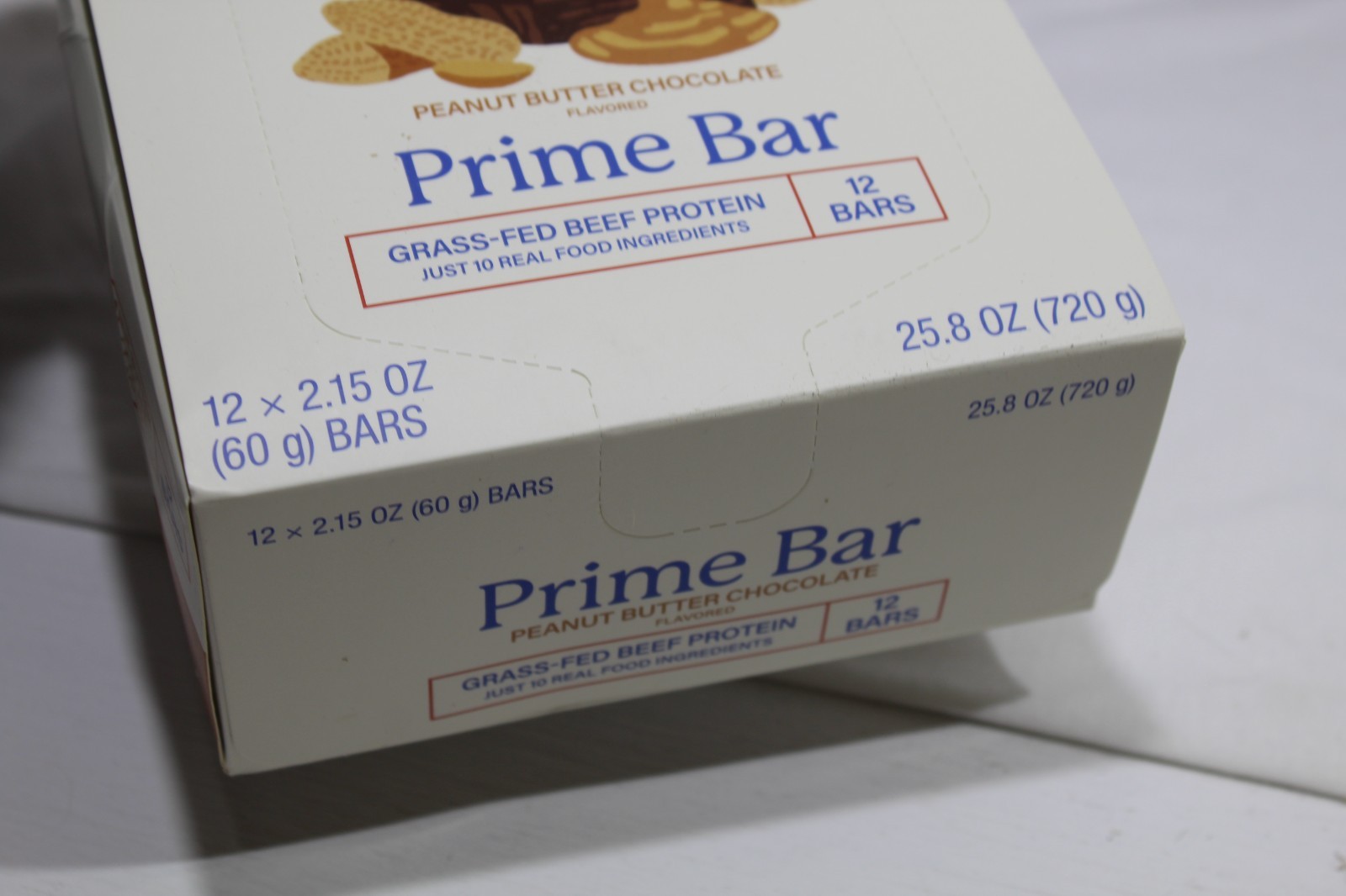 Equip Prime Protein Bars Peanut Butter Chocolate Grass-Fed Beef 12 Pack NEW
