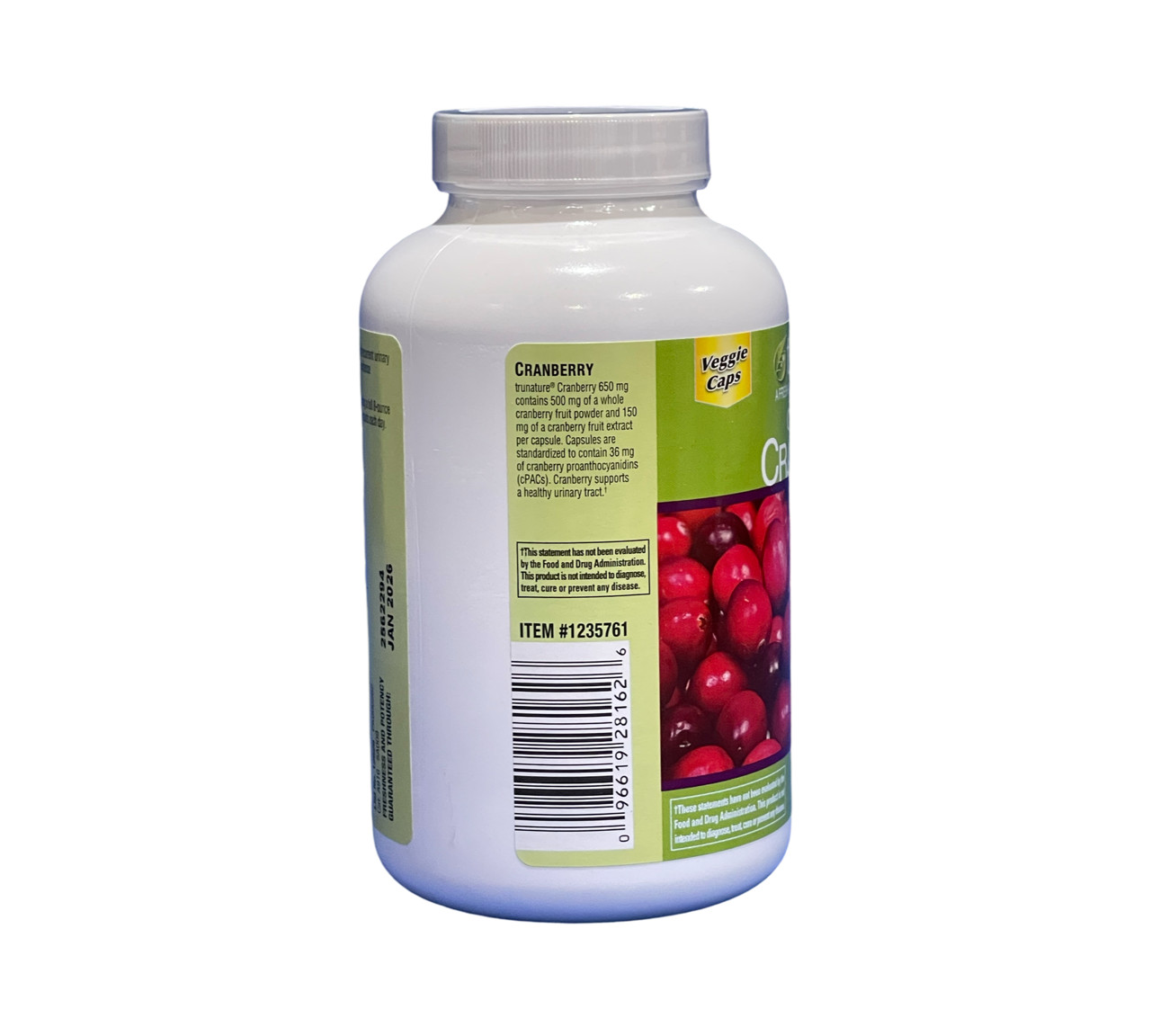 Trunature CRANBERRY 650mg, 140 Capsules one per day Supports a Healthy Urinary T