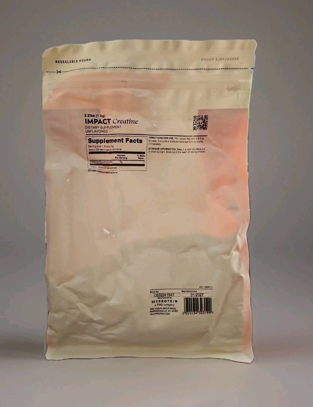 Myprotein Impact Creatinine 2.2 lbs. Dietary Supplement Exp 1/27