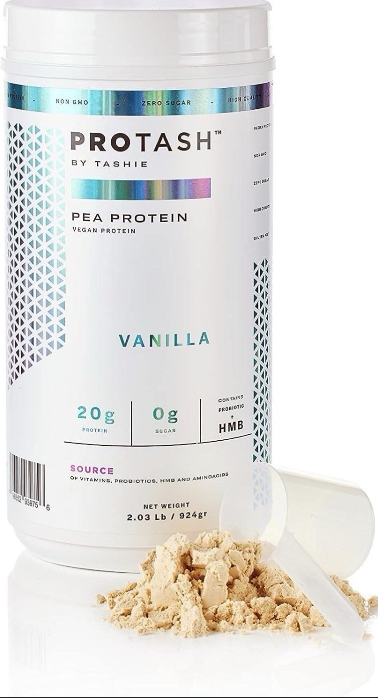 Protash Plant-Based Pea Protein Powder w/ HMB, Vegan Vanilla, 2.03 lb