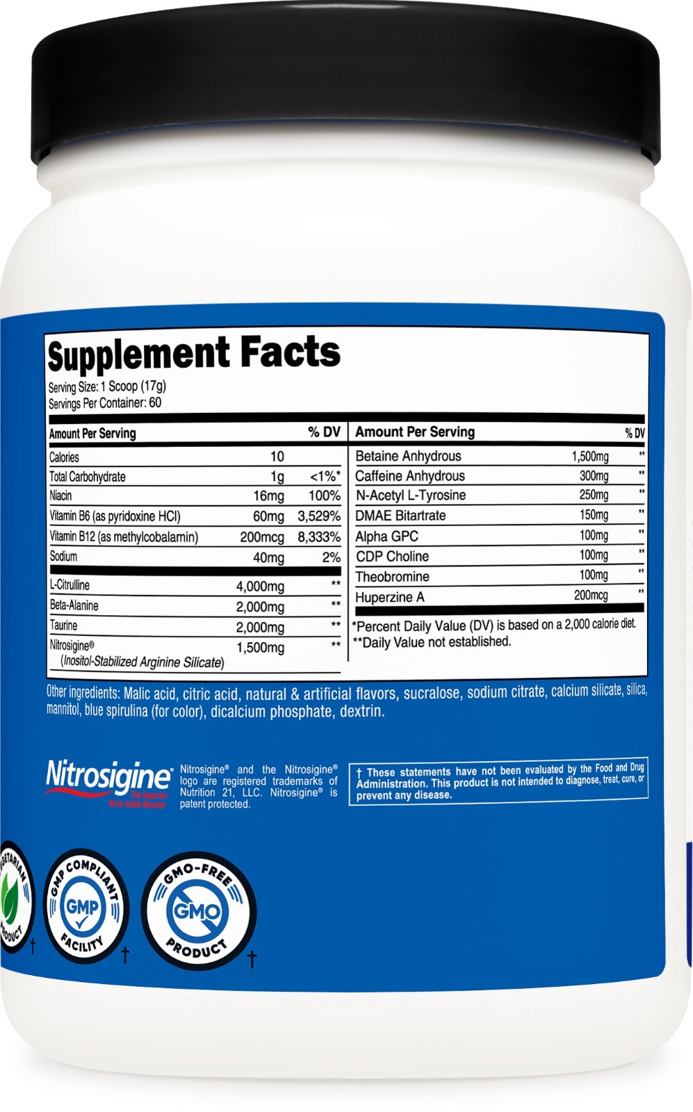 Nutricost Pre-X, Xtreme Pre-Workout Complex Powder, Blue Raspberry, 60 Servings