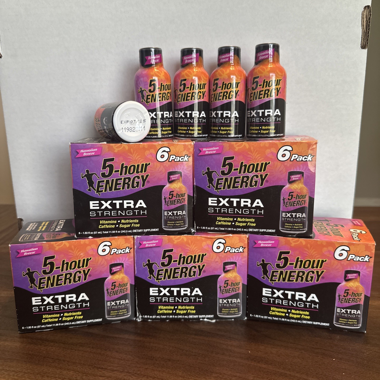 5-hour ENERGY Extra Strength – Hawaiian Breeze Flavor | 1.93 oz. NEW – 5 Boxes