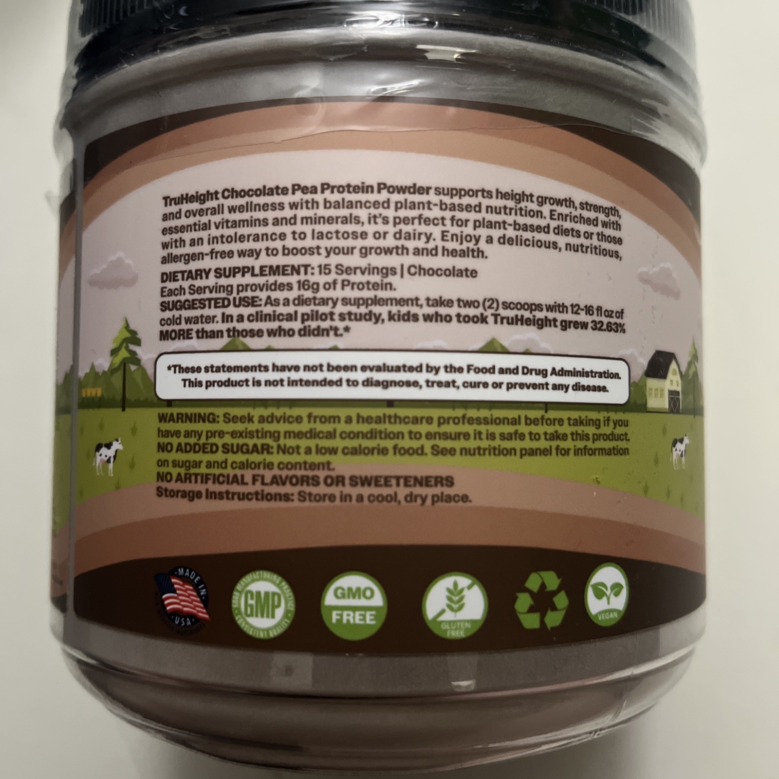 TruHeight Growth Protein Shake Chocolate Milk Pea Protein – Kids & Teens Lot Of2
