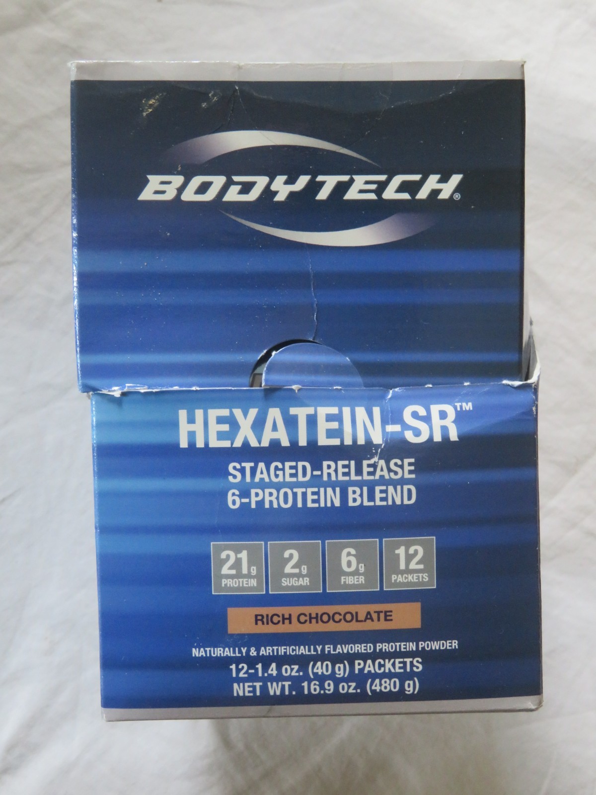 (12) Count Box Bodytech Hexatein-SR 6-Protein Blend Rich Chocolate 1.4 Oz Each