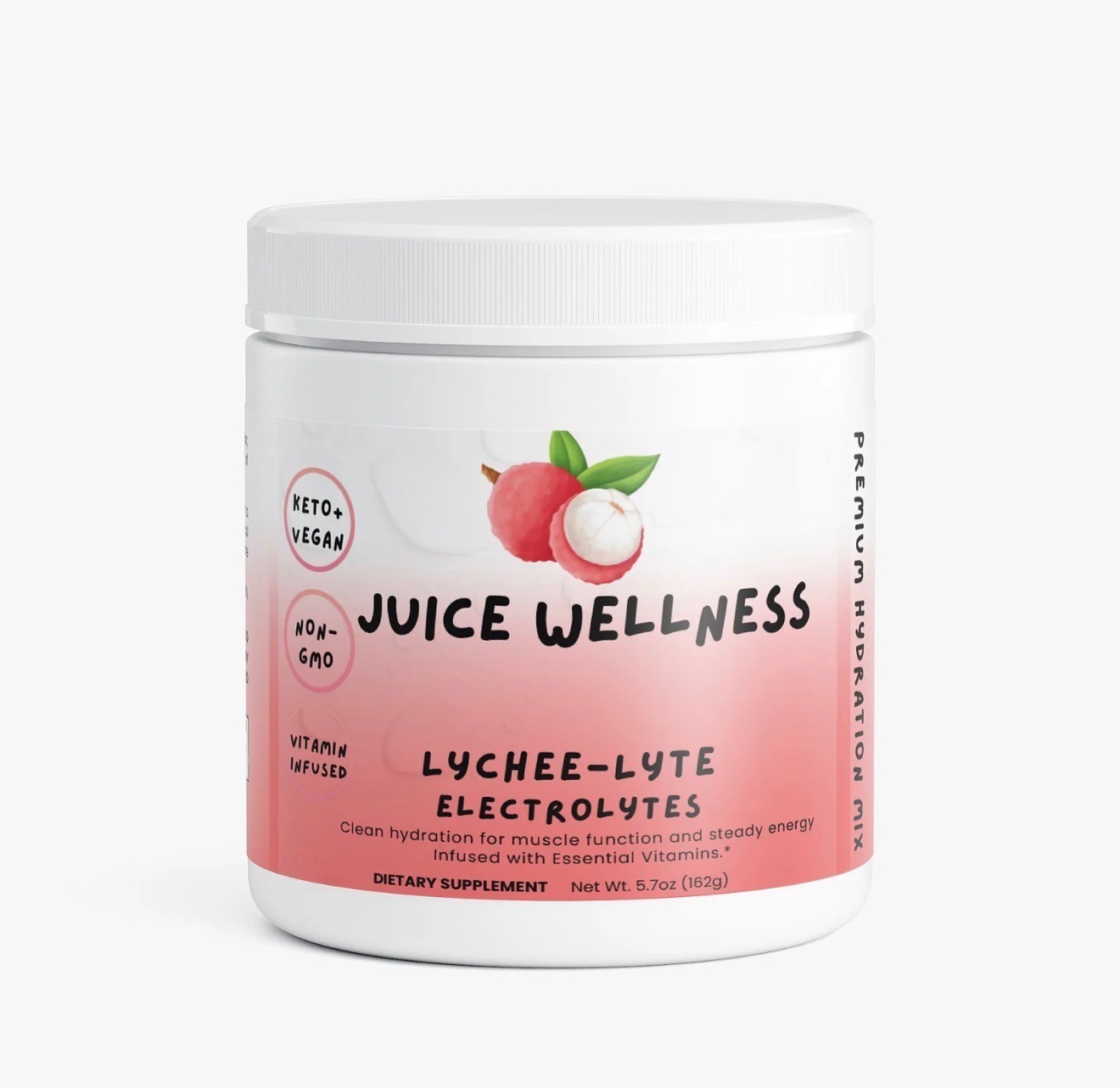 JUICE ELECTROLYTES Lychee-zero sugar, Keto, non-GMO, B Vitamins